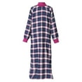 thumbnail image 3 of Metropolitan Womens Long Sleeve Flannel Nightgown Zippered Housecoats for Women - Raspberry, 1X, 3 of 7