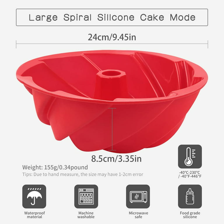 Silicone Cake Pans Reusable Flower Shape Cake Mold With Spiral