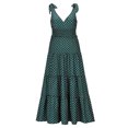 thumbnail image 5 of USSUMA Dresses for Women Party Casual,Women's Boho Maxi Long Dress Summer Sleeveless Tiered Maxi Dress Beach Tie Strap Smocked Long Dresses Floral Pleated Sundress, 5 of 8