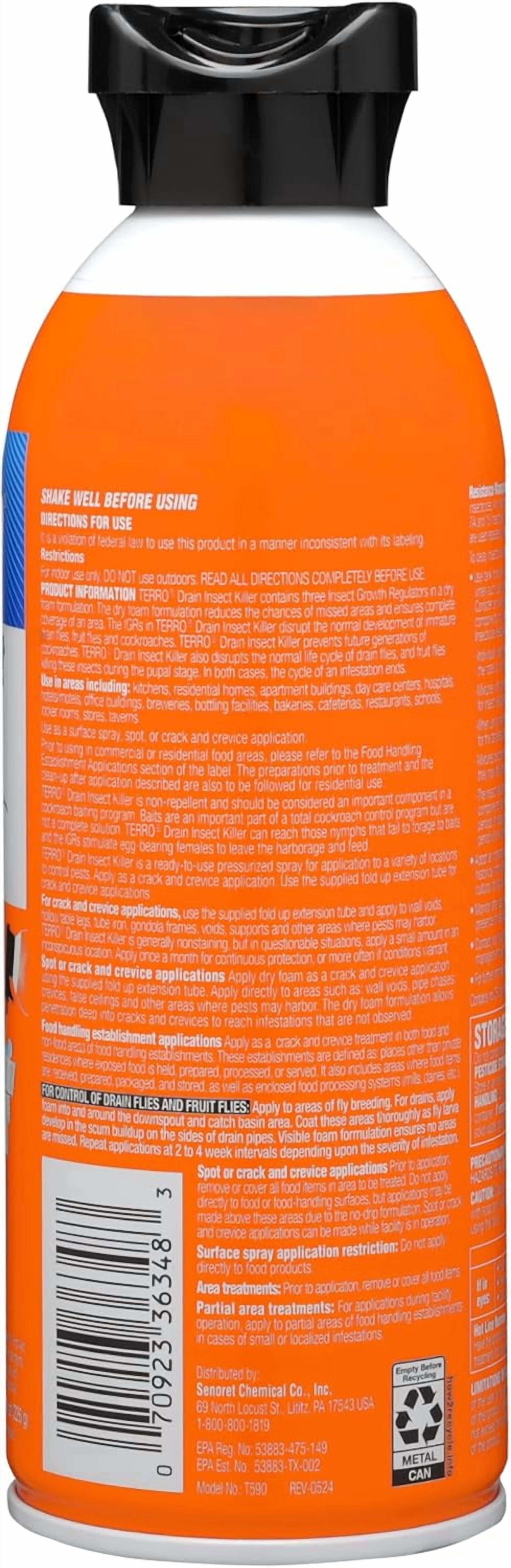 Foam drain Treatment - Drain treatment for drain flies, fruit flies, house flies and cockroaches