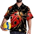 thumbnail image 4 of Seven Starred Ladybird Men's Short Sleeve Poplin Shirt, Button Down Casual Summer Beach Printed Unisex Shirt, 4 of 6