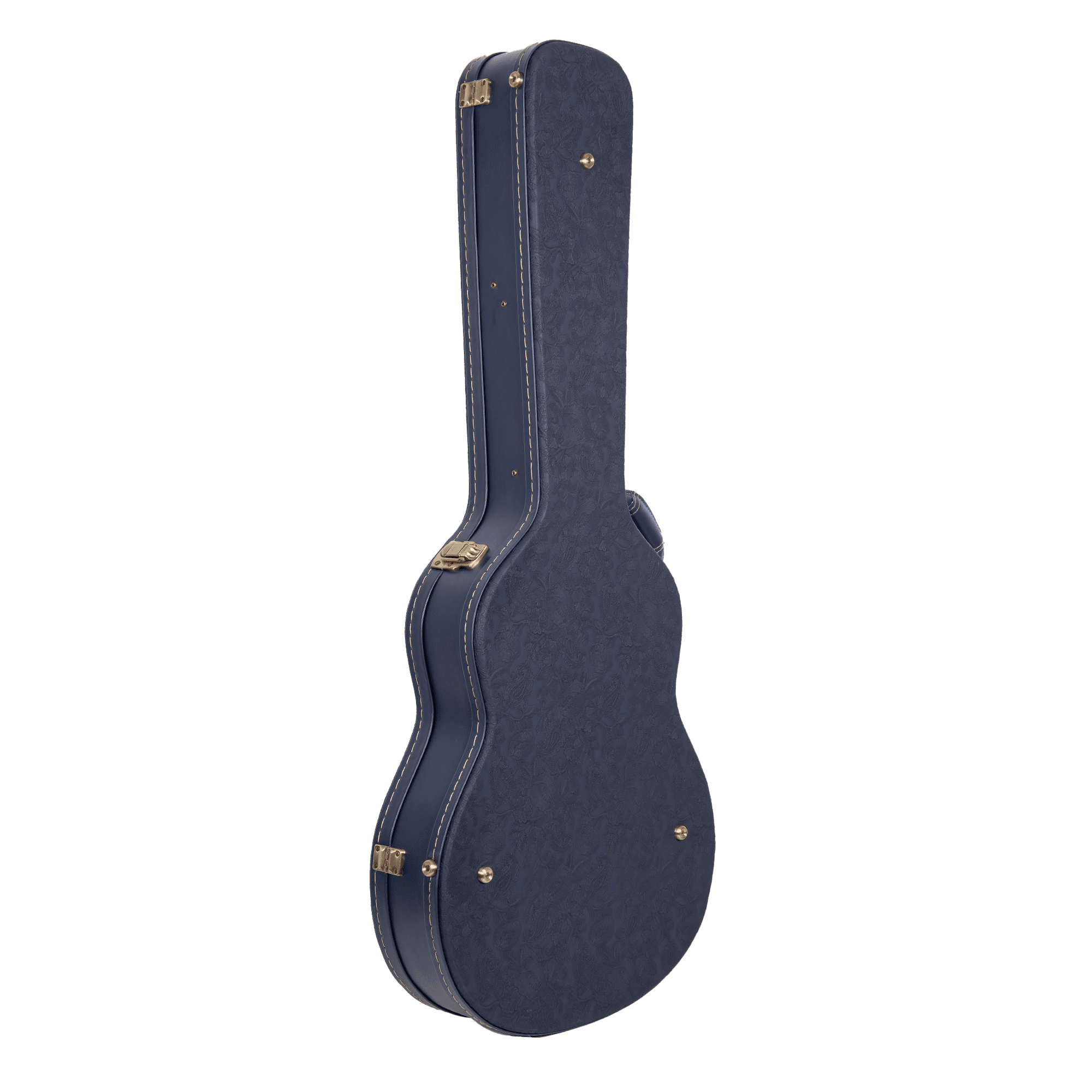 Crossrock Relief Series - Premium Wooden Case for 335 Style 6-string Semi-Hollow Electric Guitars, featuring a Highly Textured Surface and Mink Imitation Fleece Interior - Ocean Blue