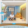 thumbnail image 6 of Twin Size Low Loft Bed with 7 Drawers & Bookshelf Reading Nook & Upholster Cushioned Seats LED Under-bed Play House Metal Platform Bed Small Space Furniture Blue, 6 of 14