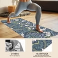thumbnail image 4 of Blue Ethnic Paisley Pattern Hot Yoga Mat Towel Non Slip for Hot Yoga - Quick-Drying Yoga Mat Cover with 4 Corner Pockets with Travel Bag - Hot Yoga Towel Non Slip Grip Moisture Wicking Sweat 70"x26", 4 of 6