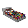 thumbnail image 2 of Ambesonne Floral Fitted Sheet & Pillow Sham Set, Colorful Flowers Vintage, Twinxl, Multicolor, 2 of 2