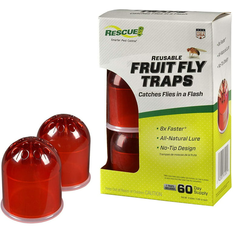 RESCUE Indoor Non-Toxic Reusable Fruit Fly Trap, 2 Pack 
