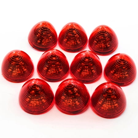 Red Hound Auto 10 Red LED 2 inches Marker Beehive Cone Lights Trailer Auto Bright Lighting