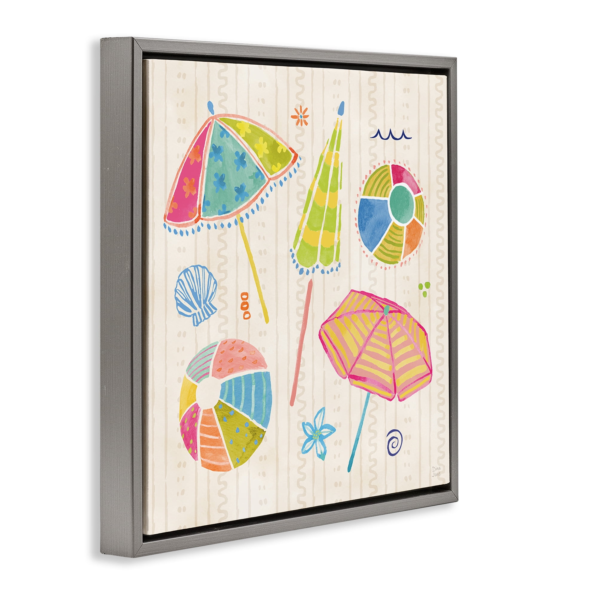 Stupell Industries Fine In The Sunshine Gray Framed Floater Canvas Wall Art, design by Dina June