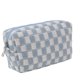 thumbnail image 1 of Bolsas de cosméticos a cuadros, linda cremallera de viaje, bolsa de almacenamiento suave para suministros de oficina, cosméticos, maquillaje, accesorios de viaje, 1 of 5