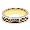 thumbnail image 2 of 14k Two-Tone Gold 5MM Hand Braided Weave Rope Design Wedding Band Comfort Fit Size 7, 2 of 2