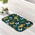 thumbnail image 2 of Golden Butterflies 16x24 Flannel Bath Mat for Bathroom, Anti-Slip Backing Soft Bathroom Rug, Washable Water Absorbent Mat, 2 of 9