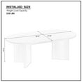 thumbnail image 7 of 40" Oval Coffee Table for Living Room, Mid Century Coffee Table with Sturdy Pedestal, All-Wood Center Table Tea Table for Living Room Apartment, OAK, 7 of 7