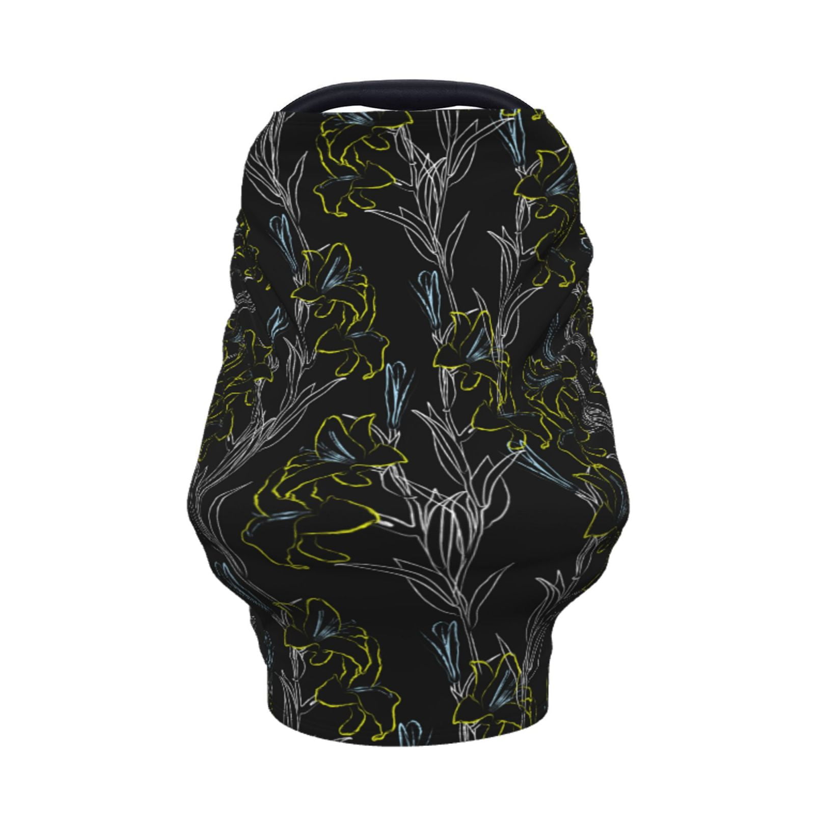 Fotbe Lilies Flowers Pattern Car Seat Covers for Babies, Nursing Breastfeeding Cover Infant Carseat Canopy, Soft Stretchy Carrier Cover