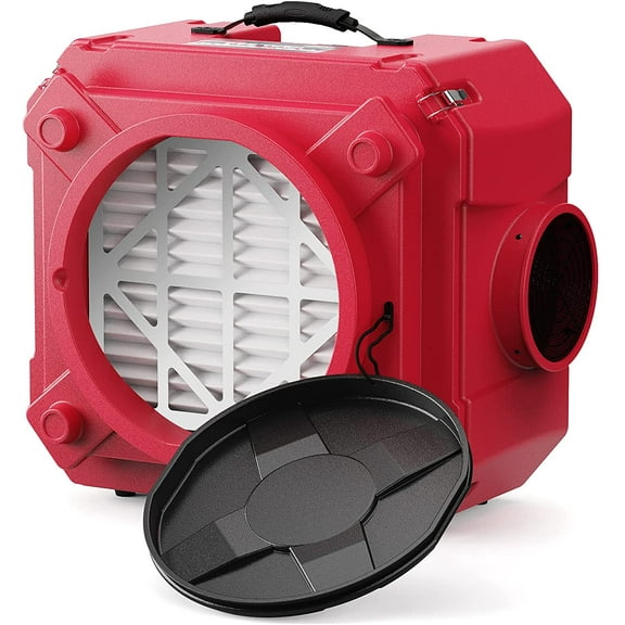 ALORAIR Air Scrubber with 3 Stage Filtration, Stackable Negative Air Machine for Industrial and Commercial Use, Heavy Duty Air Cleaner with MERV-10 Filter, HEPA/Activated carbon Filter, Red