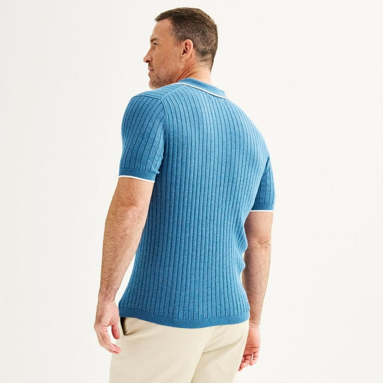 Men's Sonoma Goods For Life® Tipped Sweater Polo Color: Blue Size