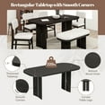 thumbnail image 4 of Harper & Bright Designs Solid Wood Dining Table Set with Bench for 5, 6 Pieces Upholstered Rectangular Dining Room Table Set with Bench and 4 Chairs & Bench, Espresso, 4 of 18