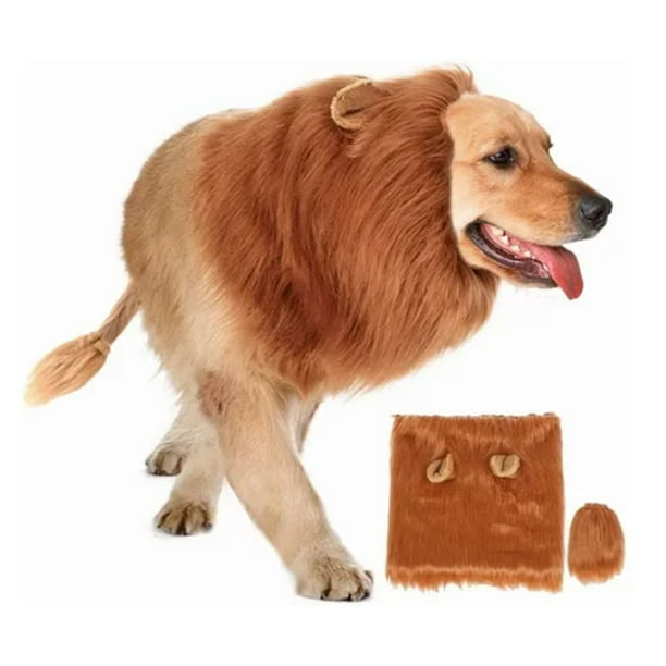 Disfraz De Melena De León Para Perro, Cómoda Y Agradable Para La Piel, Peluca De Melena De León Para Perro, Banda Elástica, Diseño De 2 Orejas, Poliéster Para Navidad