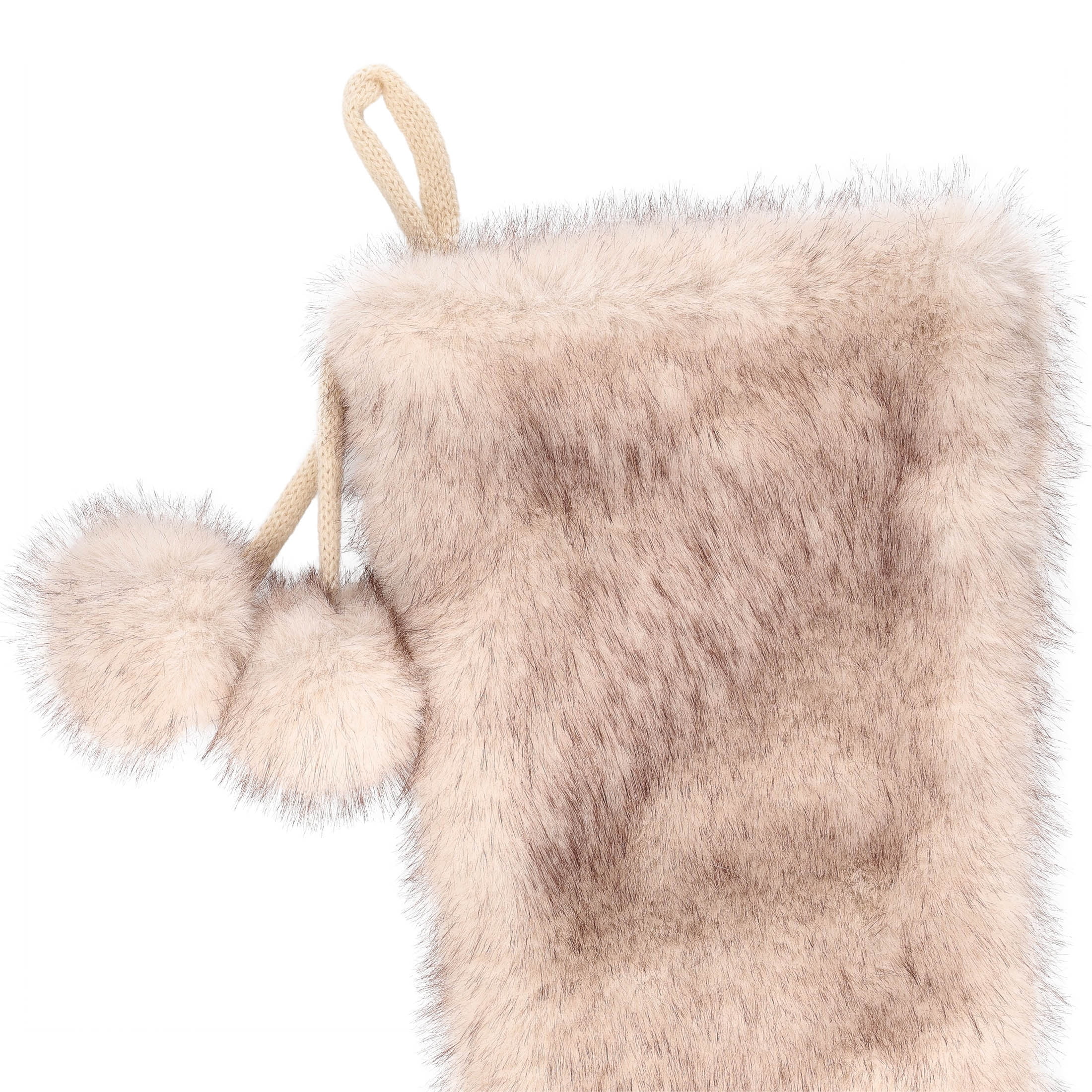 Faux Fur Christmas Stocking, Gray, 18", by Holiday Time