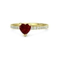 thumbnail image 2 of HeartsAndYou 2ct Heart Cut Natural Red Garnet & Moissanite Accent Ring 14k SOLID Yellow Gold, 2 of 9