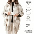 thumbnail image 4 of Plaid Throw Blanket for Couch,Lightweight Outdoor Beige Throws,Buffalo Plaid Blanket,50"x60", 4 of 9