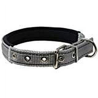Soft Neoprene Padded Adjustable Reflective 1" Wide Classic Dog Collar Grey 3 Sizes