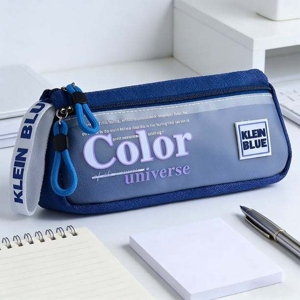 Estuche para lápices de gran capacidad para la escuela: elegante estuche para bolígrafos para estudiantes, caja de papelería versátil para la oficina, maquillaje o dispositivos electrónicos.