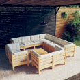 thumbnail image 1 of vidaXL 12 Piece Garden Lounge Set with Cream Cushions Solid Pinewood, 1 of 5