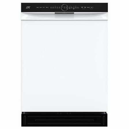 SPT SD-6505W 24 in. Built-In Stainless Steel Tall Tub Dishwasher with Smart Wash System, Heated Drying & Energy Star, White