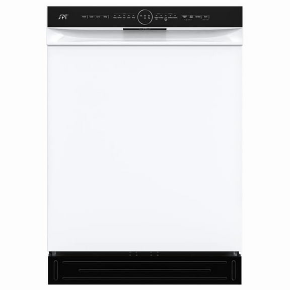 SPT SD-6505W 24 in. Built-In Stainless Steel Tall Tub Dishwasher with Smart Wash System, Heated Drying & Energy Star, White