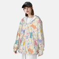 thumbnail image 3 of Yiaed Flower Color Rabbit Print Sun Shirts UPF 50+ Protection Hoodie Rash Guard Shirt UV Shirt Long Sleeve Fishing Outdoor Lightweightase-3X-Large, 3 of 5