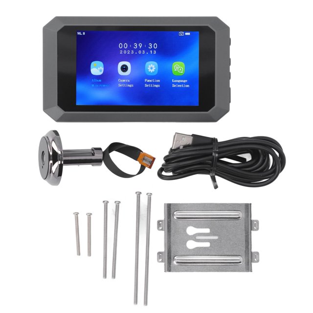 Timbre de puerta con vídeo ZHCH 1080P pantalla a color 3,97 pulgadas cámara con mirilla batería 1400mAh