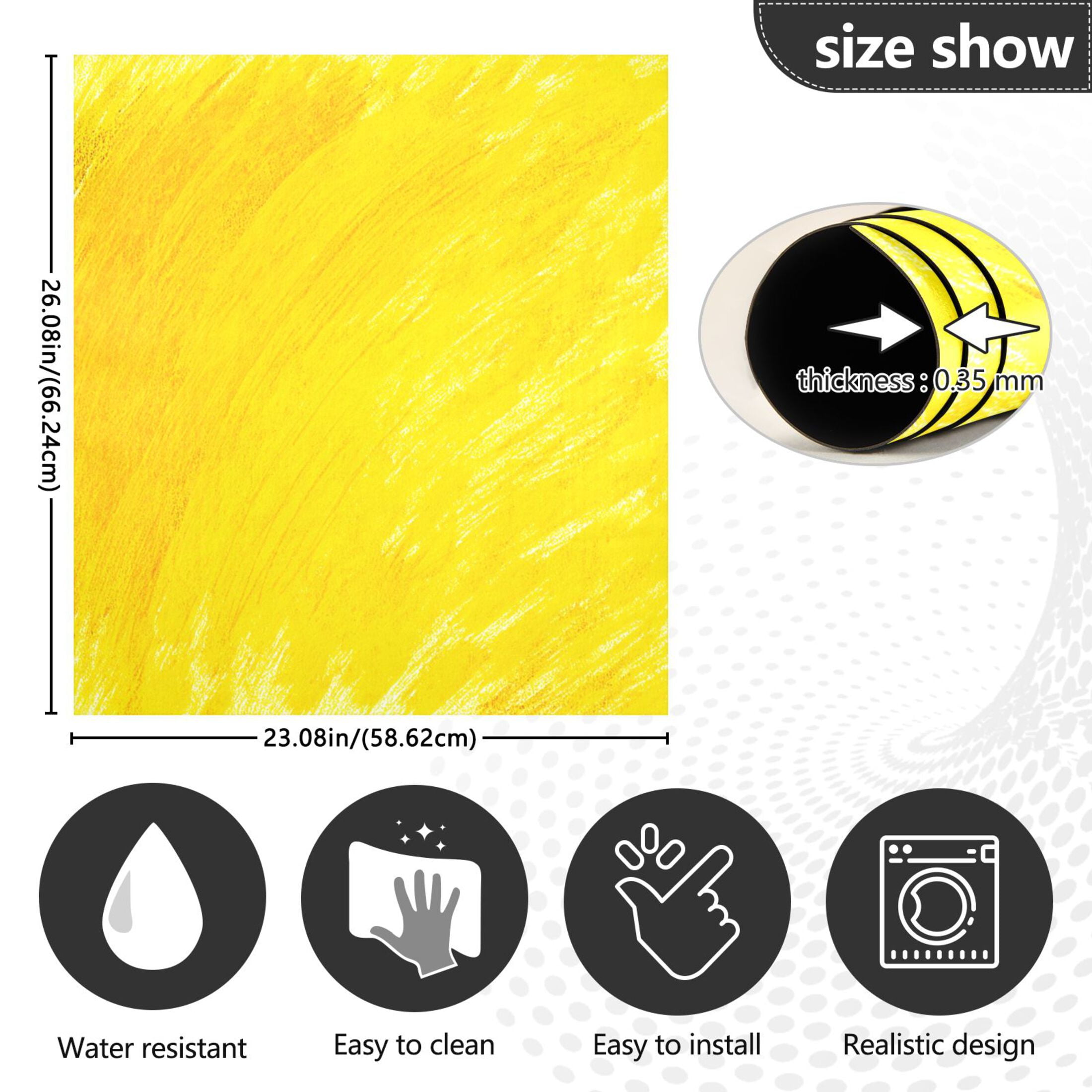 IAUYY Magnetic decorative sticker - 23x26 Inch PVC Refrigerator Decorative Cover, Removable DIY Art for Kitchen Appliances Sun Shape