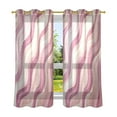 thumbnail image 6 of Yayeee Window Curtains Light Filtering 63"x42" Grommet Panel Pair Home Living Room Decor, Pink Brown Pattern, 6 of 7