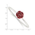 thumbnail image 3 of Stering Silver Rose Flower Flexible Bangle Bracelet, 3 of 5