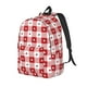 thumbnail image 1 of Disketp Plaid Heart print Canvas Backpack Lightweight Travel Daypack Student Rucksack Laptop Backpack-Small, 1 of 5