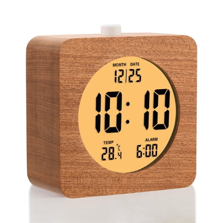 Sapele Square 4 '' Wooden Digital Alarm Clock for Bedrooms and Desks photo Sapele Square 4 '' Wooden Digital Alarm Clock for Bedrooms and Desks image