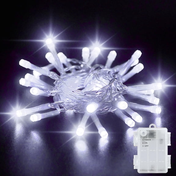 LINLIN Battery Fairy Lights, 3M 30 LED String Lights with 6h Timer, IP65 Waterproof Battery Powered Fairy Lights for Indoor Outdoor Christmas Decorations