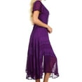 thumbnail image 3 of Sakkas Marigold Embroidered Fairy Dress - Purple - L/XL, 3 of 6