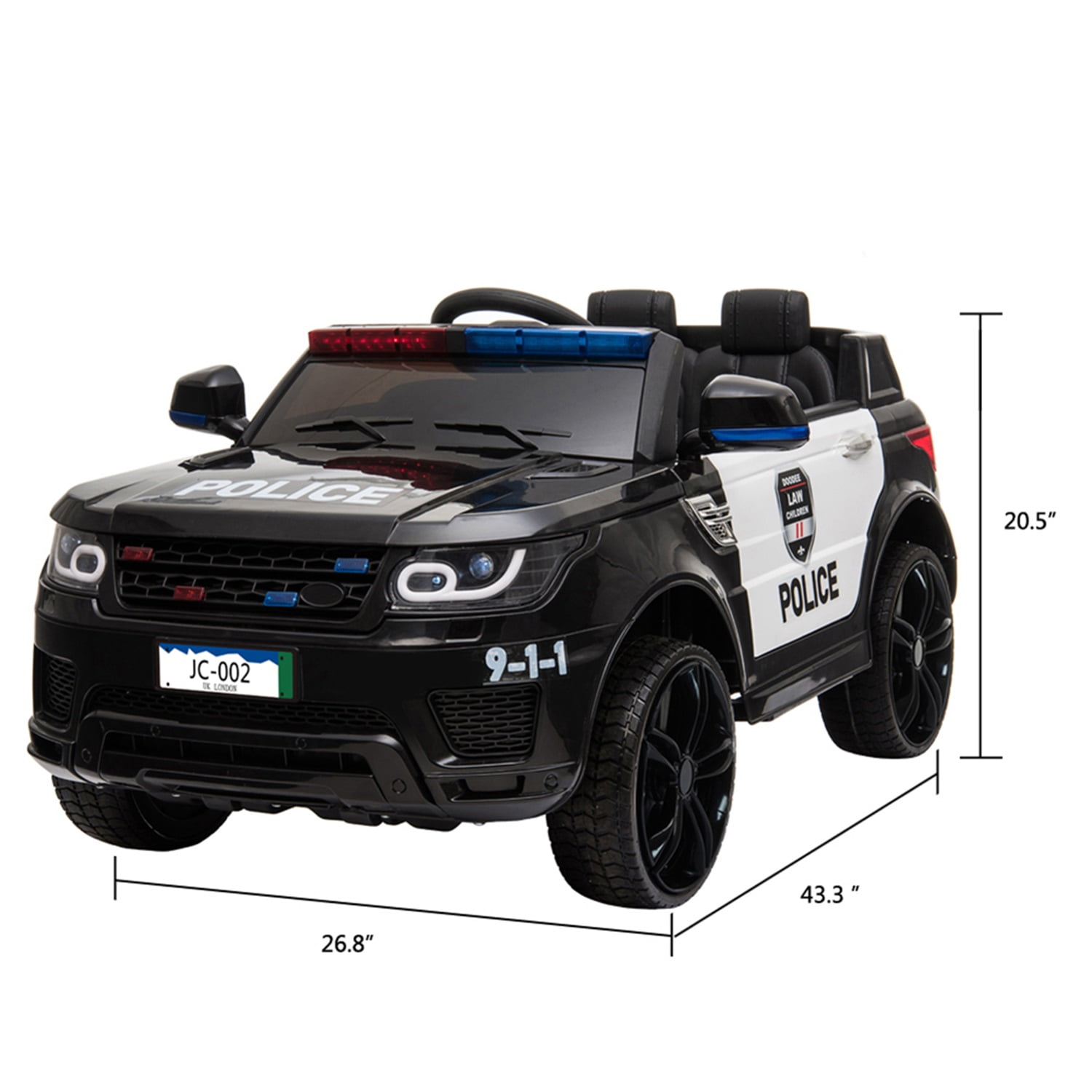 CIPACHO 12V Kids Police Ride On Car Electric Cars with 2.4G Remote Control, LED Flashing Light, Music & Horn, Black CIPACHO 12V Kids Police Ride On Car Electric Cars with 2.4G Remote Control, LED Flashing Light, Music & Horn, Black