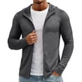 thumbnail image 6 of Men's UPF 50+ Sun Protection Lightweight Full Zip Hoodie Jacket Long Sleeve Fishing Hiking Performance Shirt Dark Gray L, 6 of 8