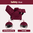 thumbnail image 6 of MCombo Big Kids Recliner Chair with Cup Holders for Boys and Girls Room, 3+ Age Group, Velvet Fabric (Burgundy), 6 of 10