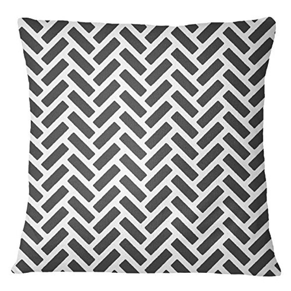 S4Sassy Ikat Print Pillow Cover Gray Square Cushion Cover Bed Pillow Case Home Decor-12 x 12 Inches