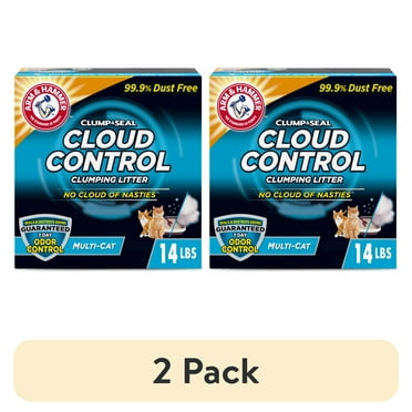 (2 pack) ARM & HAMMER Cloud Control Multi-Cat Clumping Cat Litter with Hypoallergenic Light Scent, 14 lb