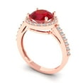 thumbnail image 2 of 1.86 ct Round Cut Simulated Ruby Halo Engagement Ring for Women in 18K Rose Gold, 2 of 5