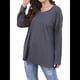 thumbnail image 3 of Blusas de Mujer de Larga con Cuello en V, Túnicas Casuales, Camisas Básicas, Blusas Holgadas Gris Oscuro XL, 3 of 9