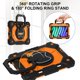 thumbnail image 2 of Funda Resistente a Prueba de Golpes para iPad A16 11 / iPad A16 10, Funda Protectora de Silicona + Capa de PC con Soporte Giratorio de 360° y Asa Cuadrada con Correa para el Hombro, Naranja, para iPa, 2 of 7