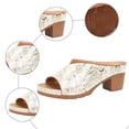 thumbnail image 7 of Heeled Sandals for Women Vintage Print Open Toe Mules Casual Slip on Summer Backless Heels Comfortable Orthopedic Shoes White Size 7.5, 7 of 7