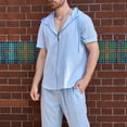 thumbnail image 2 of Yievot Mens Hoodie Sets 2 Piece Outfits Lightweight Zip Up Short Sleeve Hoodies & Pants Set Lounge Wear Tracksuit Set, 2 of 9