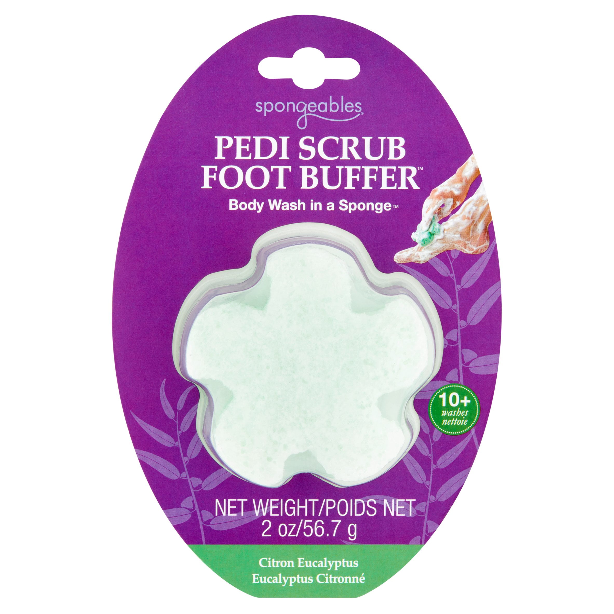 Spongeables Lavender Tea Tree Oil Pedi Scrub Foot Buffer, 2.85 oz