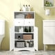 thumbnail image 5 of Costway Gabinete de Baño de Suelo con 2 Puertas 2 Cajones y 2 Estantes Ajustables Organizador de Almacenamiento 60 x 30 x 108 cm Blanco, 5 of 10
